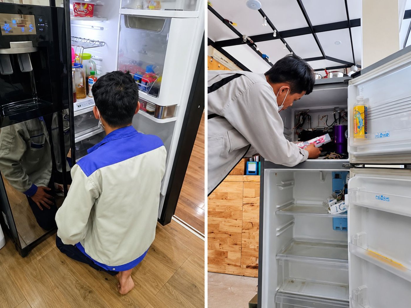 Sửa tủ lạnh bị có mùi hôi khó chịu (do thức ăn bị hỏng hoặc lâu ngày không được vệ sinh, lau chùi).