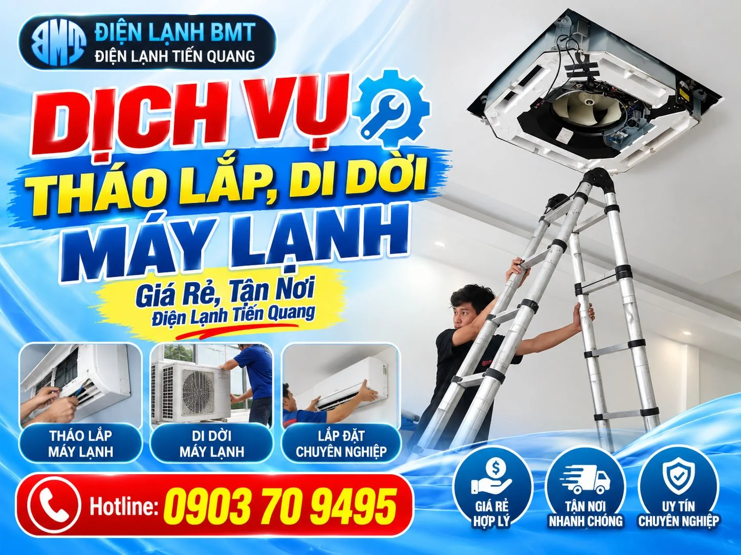 dịch vụ tháo lắp, di dời máy lạnh tại Buôn Ma Thuột